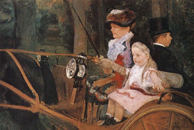 Mary Cassatt The woman and the child are driving the carriage oil painting picture